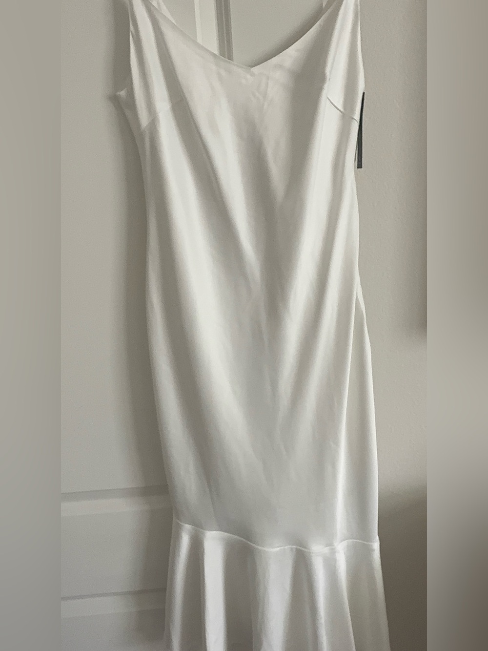 Lulu's White Satin Asymmetrical Maxi Skirt